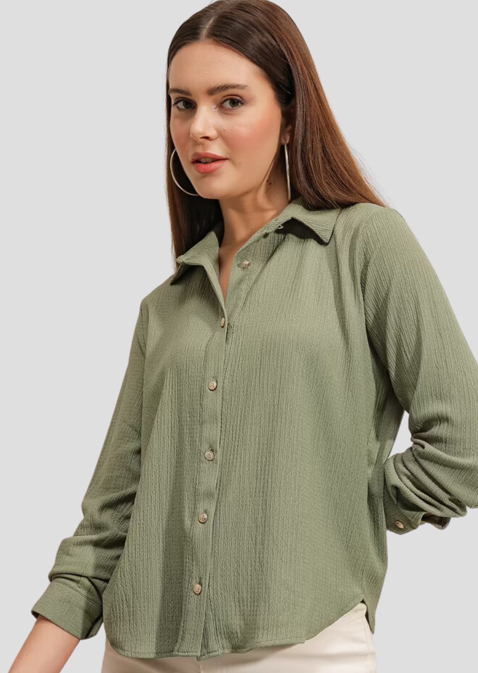 Almond Green Knitted Shirt