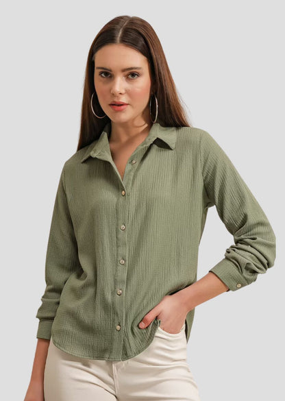 Almond Green Knitted Shirt