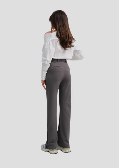 Knobed Slit Detail Pants