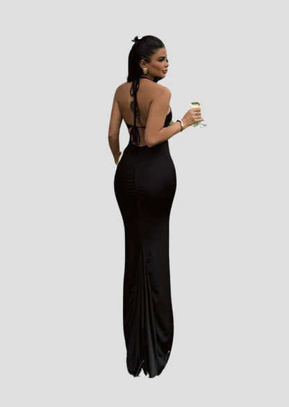 Black Strappy Long Dress