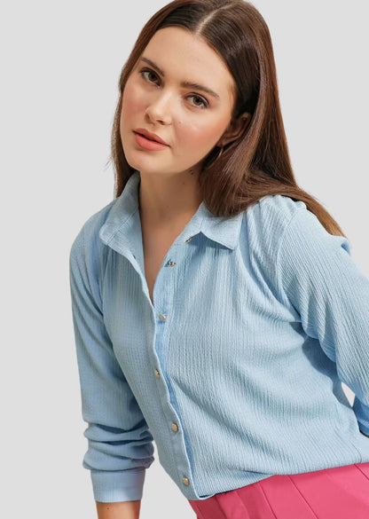 Sky Blue Knitted Shirt