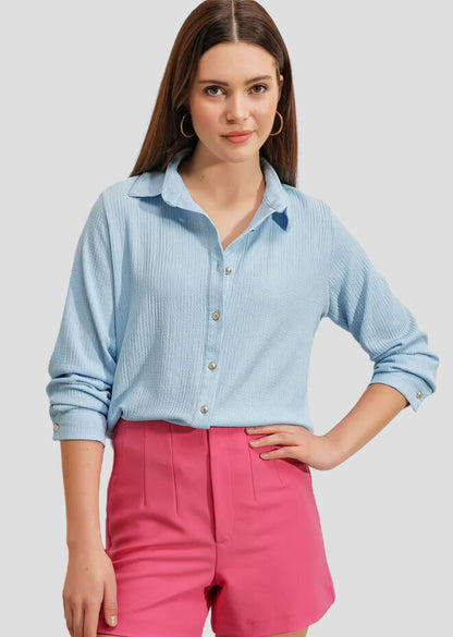 Sky Blue Knitted Shirt