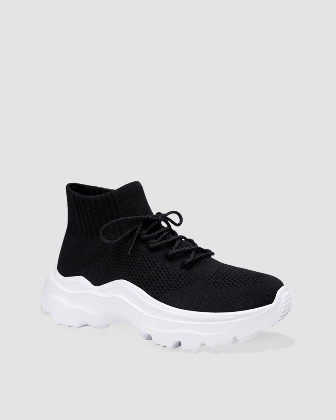 Black Chunky Knit Sneaker