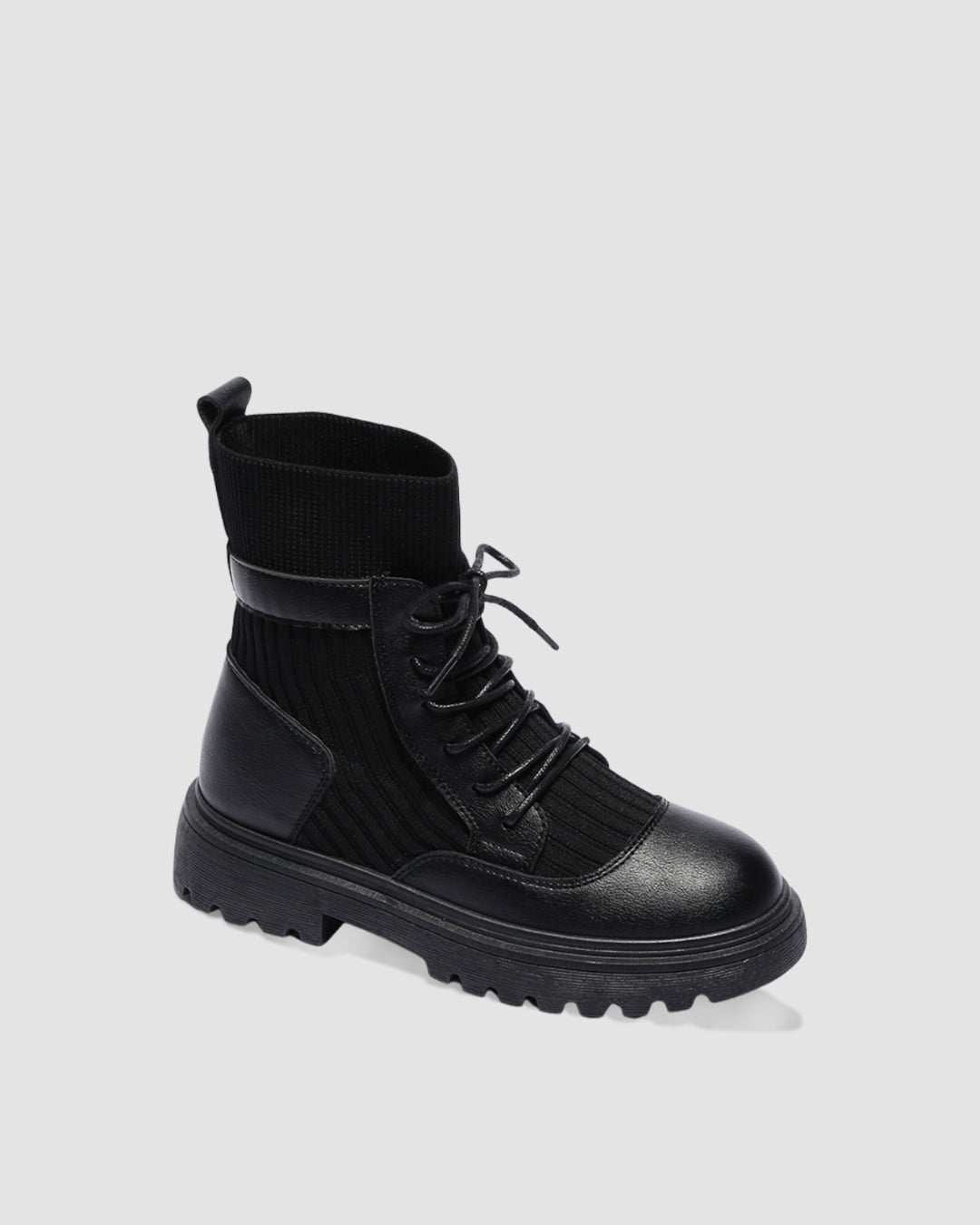 Black Cozy Combat Boot