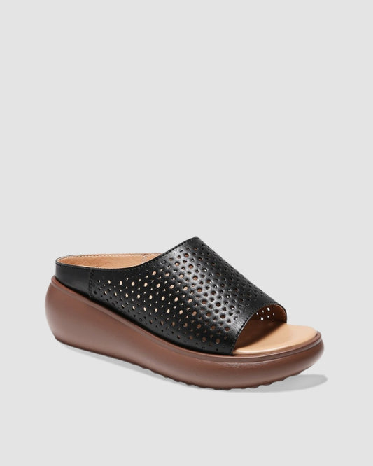 Black Hollow Slide Sandal