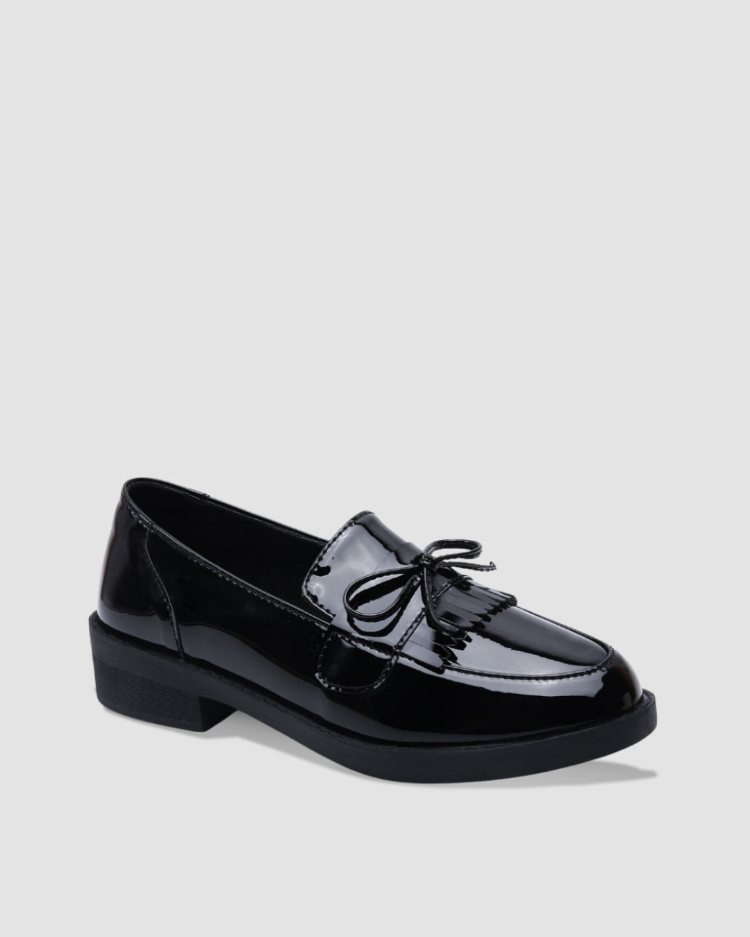 Black Satin Loafer