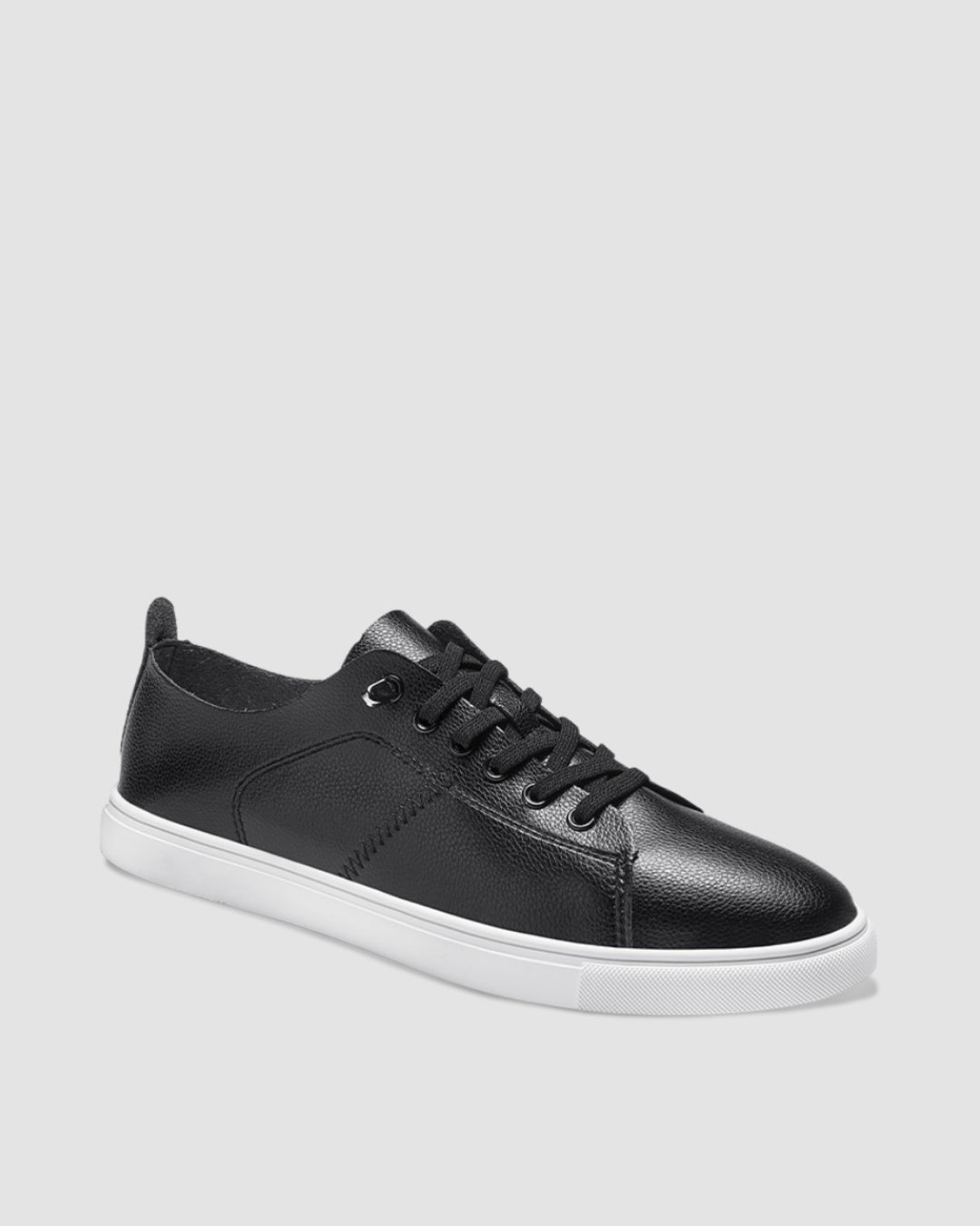 Black Urban Leather Low-Tops