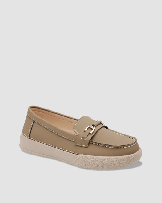 Buckle Beige Loafers