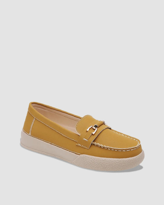 Buckle Yellow Loafers