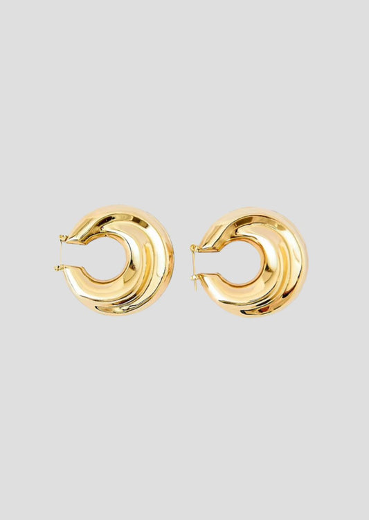 Oval Domed Hoop Women's Earrings