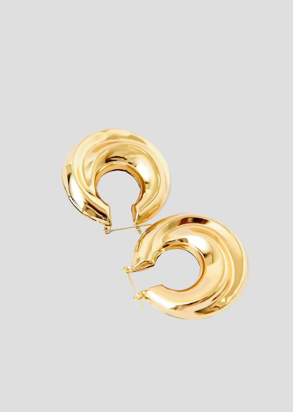 Oval Domed Hoop Women's Earrings