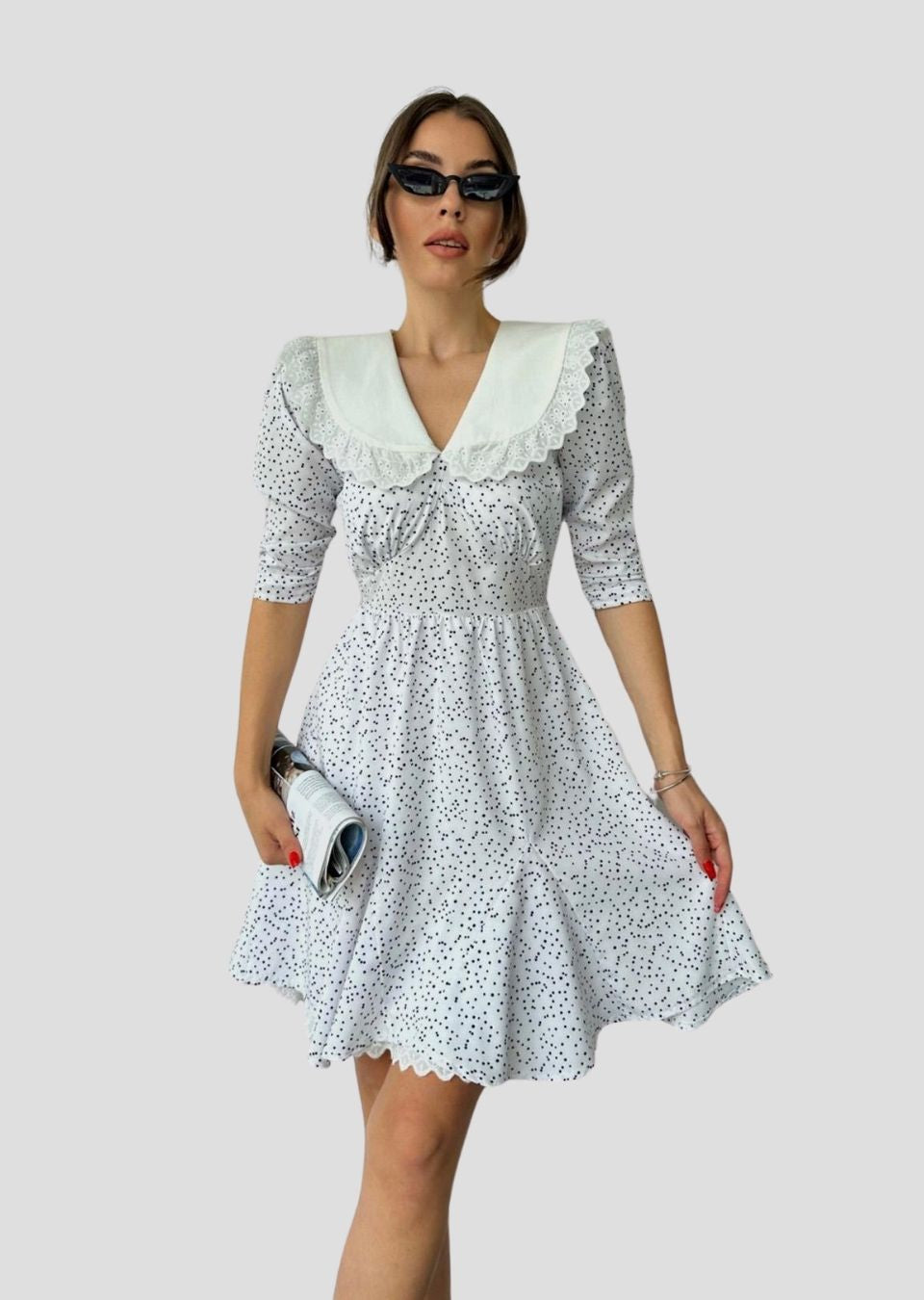 Polka Dot Collar Dress