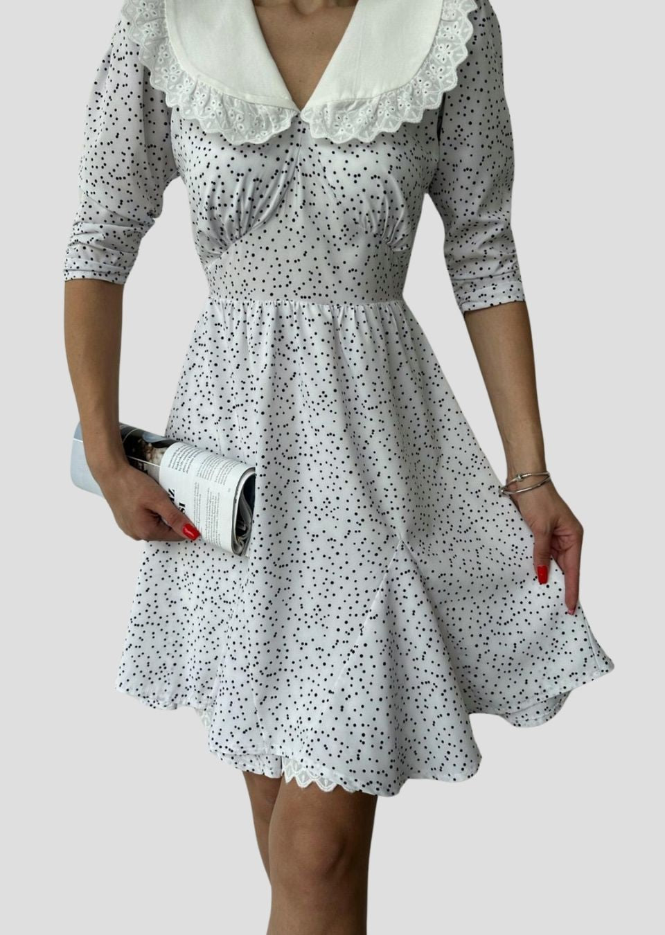 Polka Dot Collar Dress