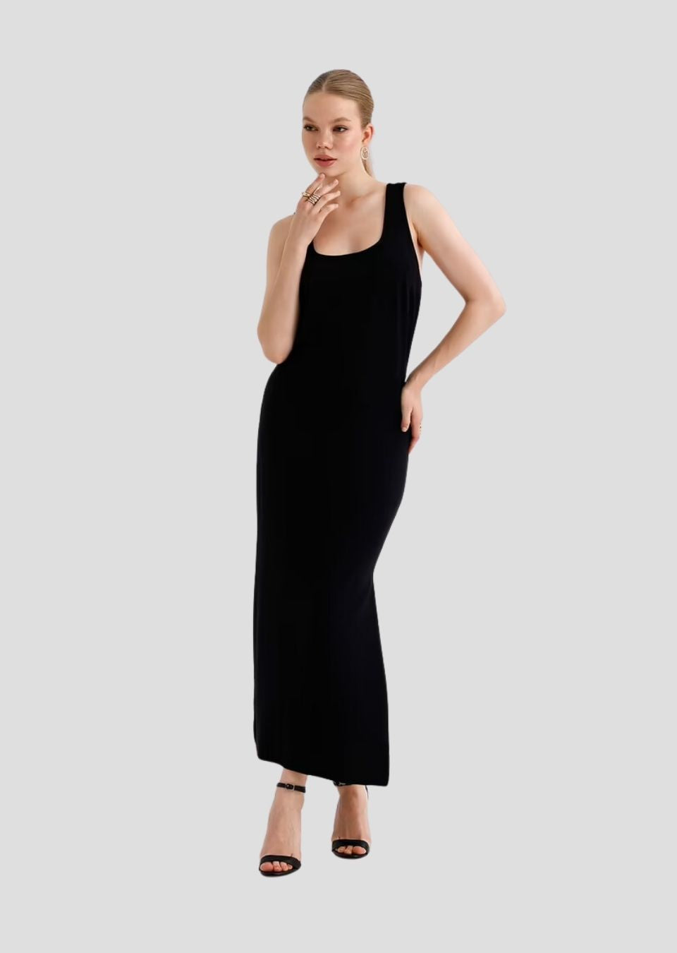 Sense Black Slit Backless