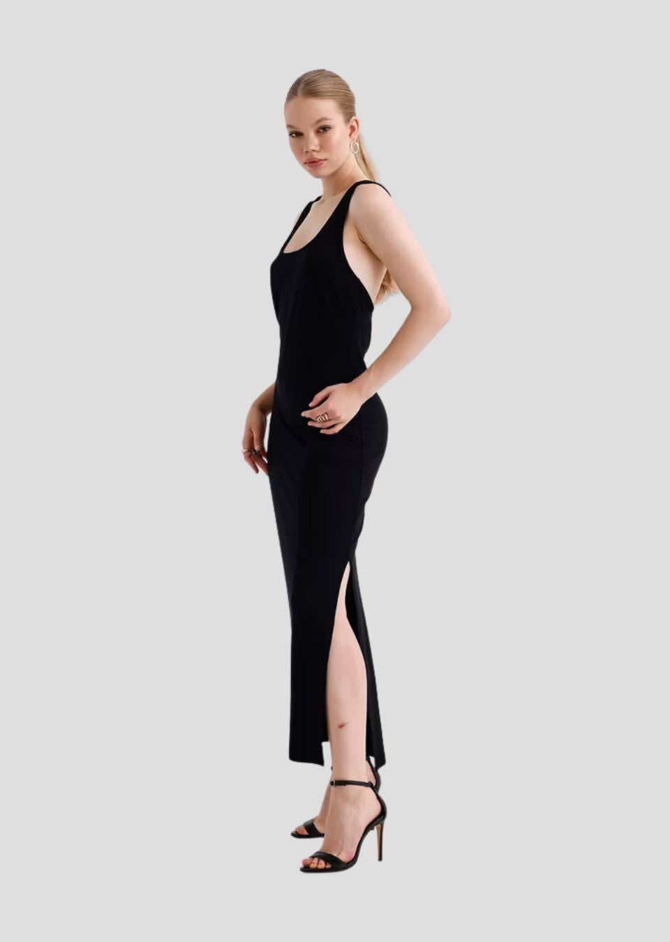 Sense Black Slit Backless