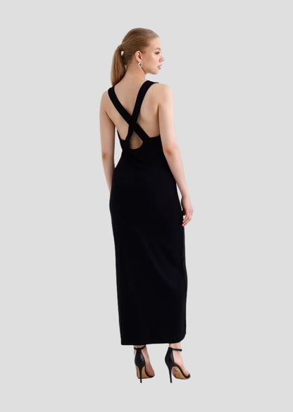 Sense Black Slit Backless