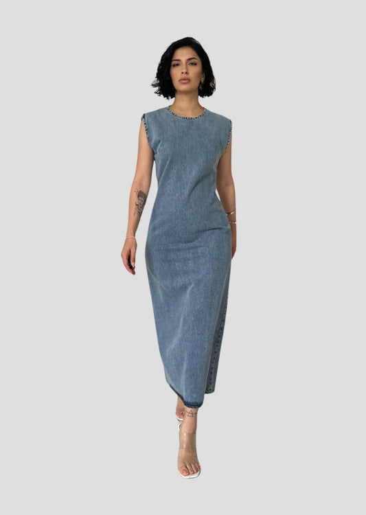 Zero Sleeve Denim Dress