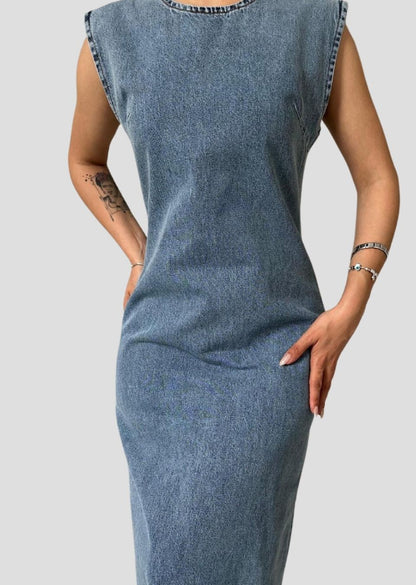 Zero Sleeve Denim Dress